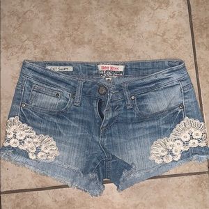 Blue denim shorts